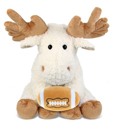 SUPER SOFT PLUSH - FANCY FLOPPY MOOSE 10.5'' WITH FOOTBALL PLUSH