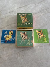 Vintage Animal Picture Cubes Wooden Block Puzzle No. 2 WB319 Made in China