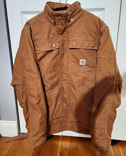 Carhartt FR Full Swing Flame Resistant CAT 3 Brown Work Jacket Mens M  - product listing photo