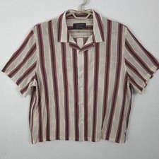 Rag & Bone Shirt Mens 2XL Beige Striped Japan...