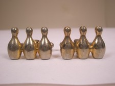 Bowling Pins Vintage Cuff Links sports tournament league strike ball