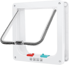 Cat Door, Safety Pet Door with 4 Way Lock, Weatherproof  Easy Installation Cat