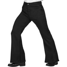 Déguisement - Années 70 - Pantalon patte d'eph - Noir - Adulte - Homme - Taille