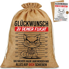 Abschiedsgeschenk Kollegen Lustig – Jutebeutel 40×30 Cm Mit Abschiedskarte Kolle