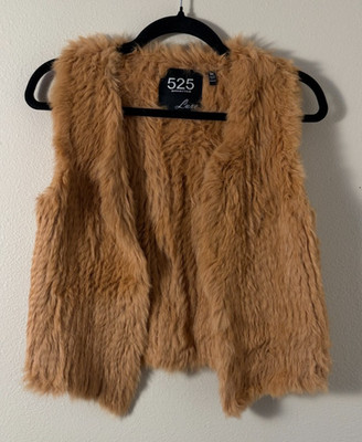 525 America Rabbit Fur Vest in Tan Size XS