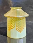 Tiffany Studios Style Favrile Lamp Shade Gold Pulled Feathers