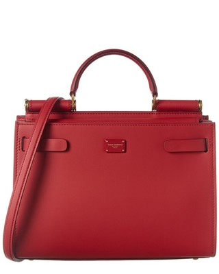Dolce & Gabbana Sicily 62 Medium Leather Satchel Women's Red