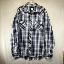 Mens Wrangler Western Shirt XL Light Purple Plaid Pearl Snap Cowboy Rodeo EUC