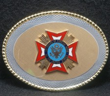 XA25134 VINTAGE 1970s VETERANS OF FOREIGN WARS OF THE UNITED STATES BELT BUCKLE