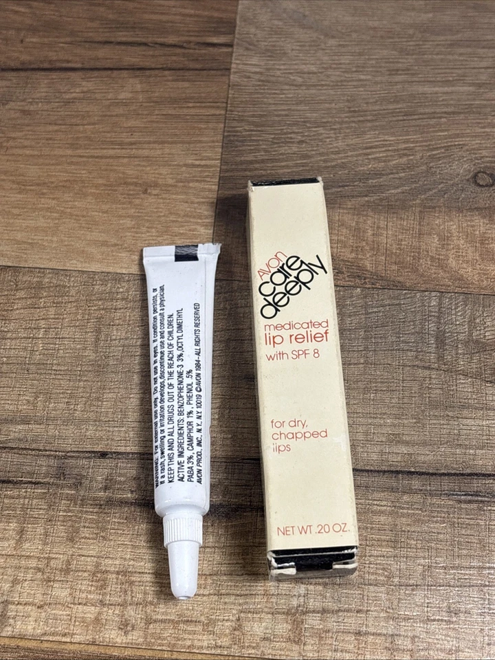 NOS Vintage 1984 Avon Care Deeply Medicated Lip Relief with SPF 8 / .20 oz NIB - Image 2 of 4