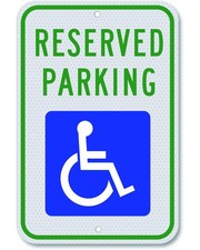 Handicap Parking Sign - 18 x 12 Inch Aluminum With ADA Accessibility Symbol, ...