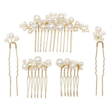 Pearl Hair Combs and Hair Pins for Bridal Women, Decorative Hair Accessories for