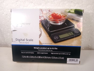 Mainstays 6.6lb High Precision Digital Kitchen Scale -Black