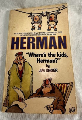 VTG HERMAN COMIC BOOK PAPERBACK Jim Unger Where's the kids 80s