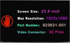 23.8" LCD Screen for HP 24-cb1009la 6P011LA FHD 30pin 75Hz Non-Touch Display