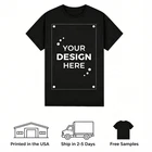 Custom DTG Printed 4.3 oz Unisex Tee – Black T shirt 100% Cotton