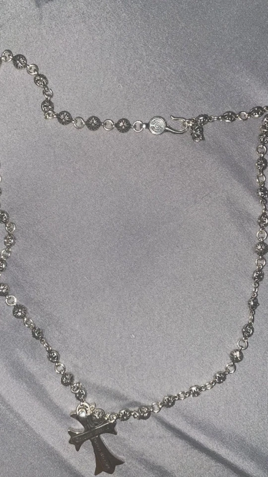 Collar bola cruz corazones cromo vintage hombre Foto 4 de 4