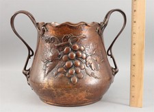  Large Antique CARL DEFFNER German Art Nouveau Hand Hammered Copper Wine Cooler
