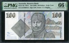 Australia 1990 100 Dollars P48c PMG 66 EPQ GEM UNC