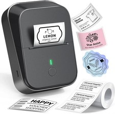 Label Maker Machine with Tape, 2 Inch Bluetooth Thermal Label Printer, Black