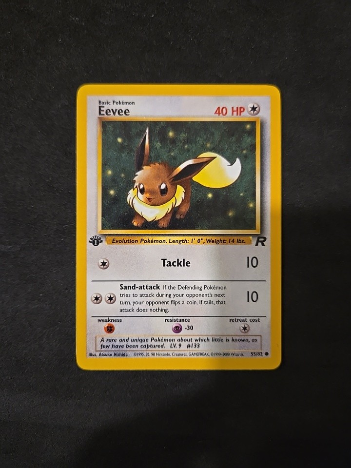Pokémon Eevee TCG Team Rocket Card 1st Edition Common Card 55/82 MINT