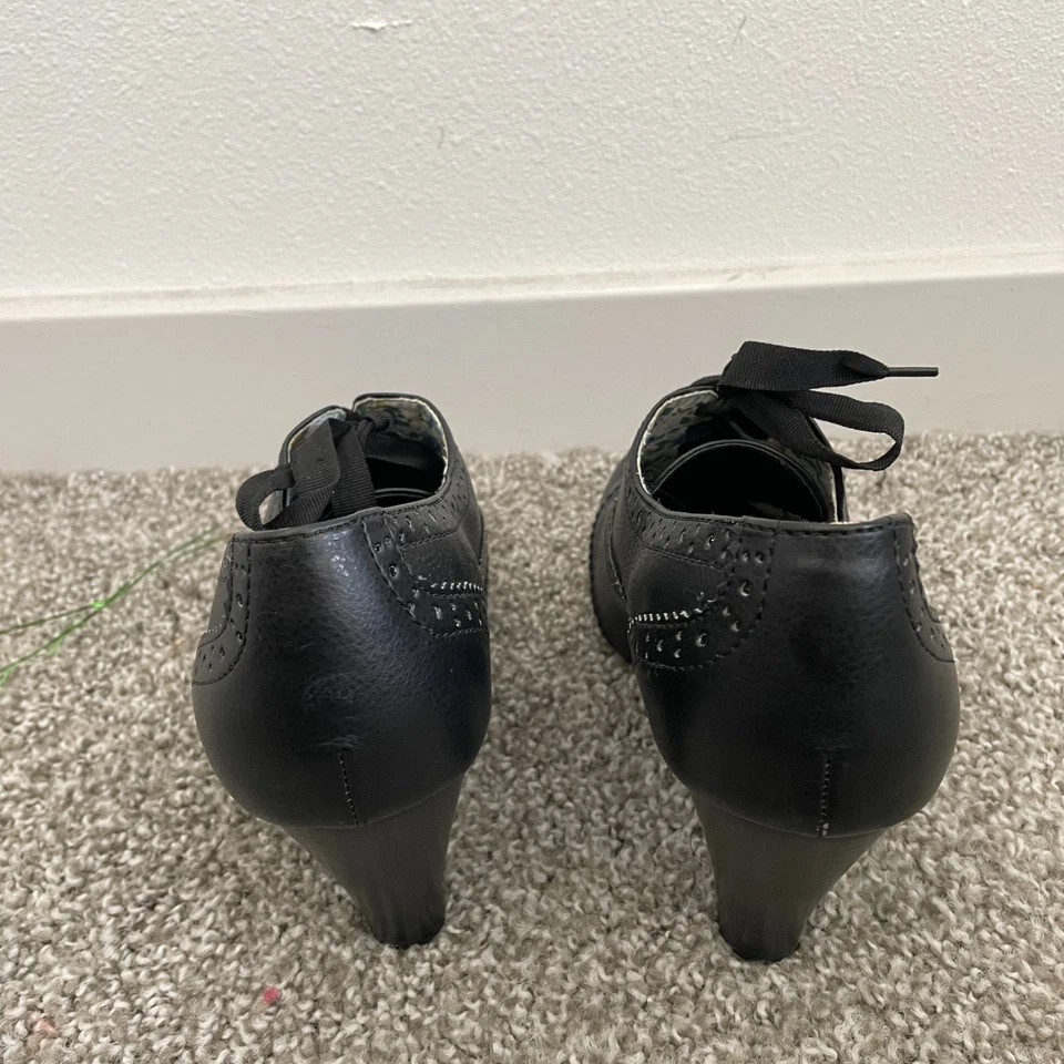 Y2k American Eagle Loafers Women 9.5 Black Preppy Academia Victorian Pinup - Image 4 of 4