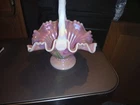 Fenton Hand Painted Pink Art Glass Basket The Glass Legacy Floral Design