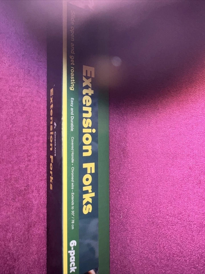 NEW 6-Coghlan’s Extension Camp Roasting Forks 30” Chrome Plated Steel Extendable - Image 2 of 4