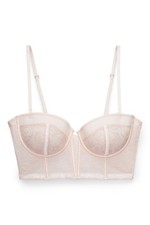 NATORI JOSIE SEMI-CORSET UNDERWIRE BRA POWDER PINK LUXURY ROMANTIC LINGERIE 32C