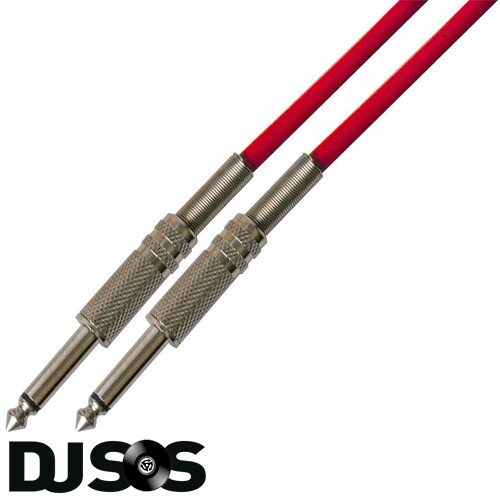 PULSE PLS00147 - 5m 6.3mm Mono Jack to 6.3mm Mono Jack Guitar Audio Cable RED