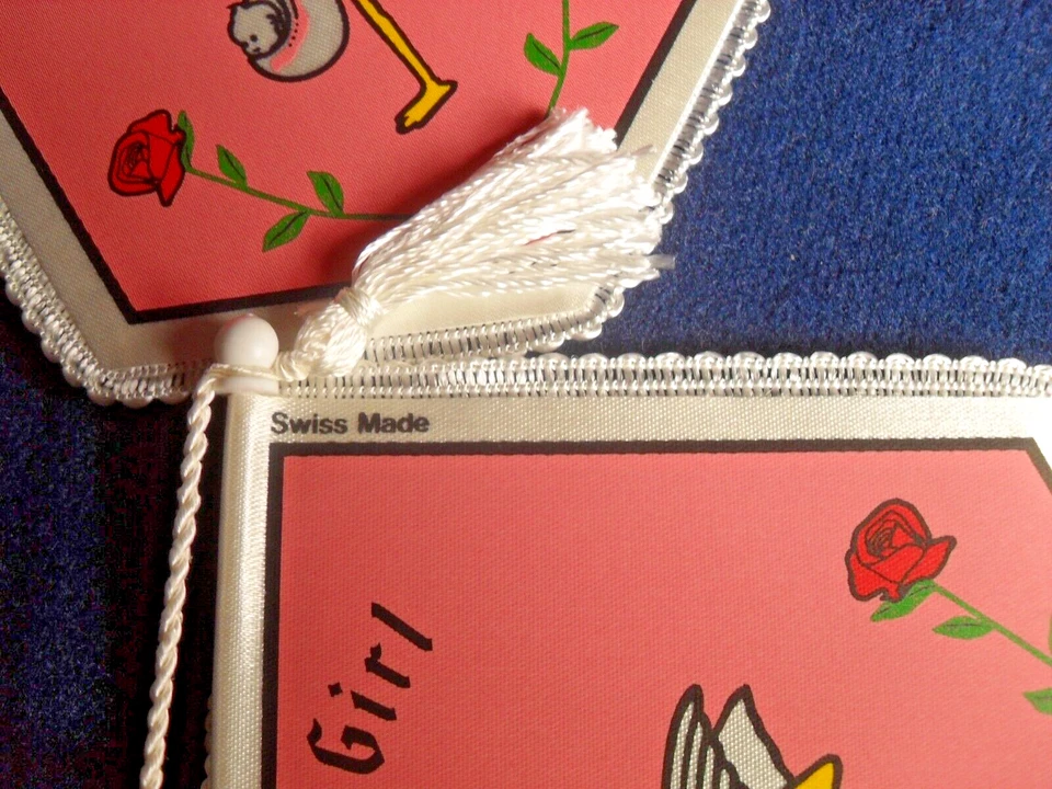 It's A Girl Birth Announcement Banner In Satin Swiss Made - NEW Salesman Sample - Image 4 of 4