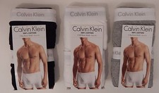 2 CALVIN KLEIN 1XL TO 5XL BLACK GRAY WHITE 100 COTTON BOXER BRIEFS UNDERWEAR