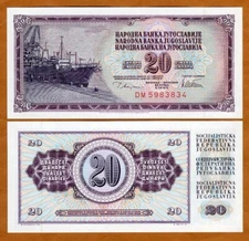 Yugoslavia, 20 Dinara, 1978, P-88a, UNC Seaport