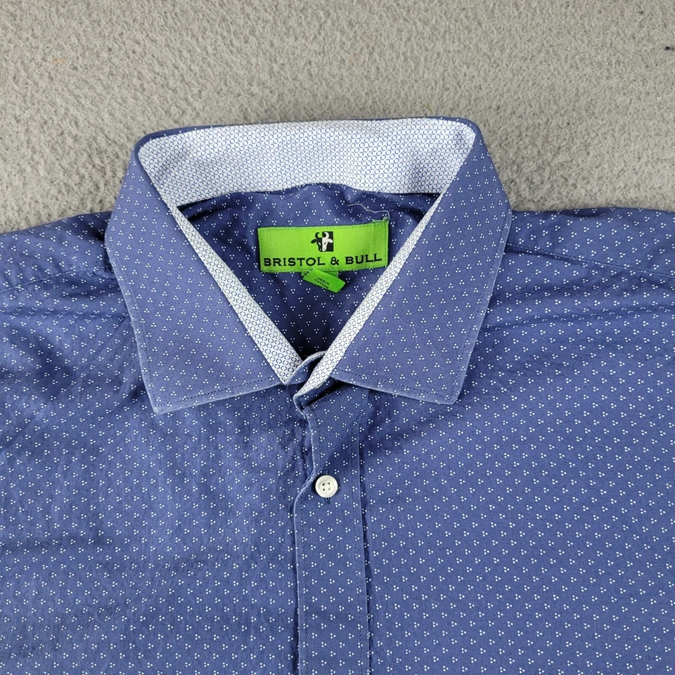 Bristol Bull Shirt Mens Large Blue Button Down Classiccore Western Regular Fit - Image 3 of 4