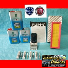 KIT TAGLIANDO + 4 CANDELE ORIGINALE FIAT 500 PANDA NATURAL POWER 1.2 GPL METANO