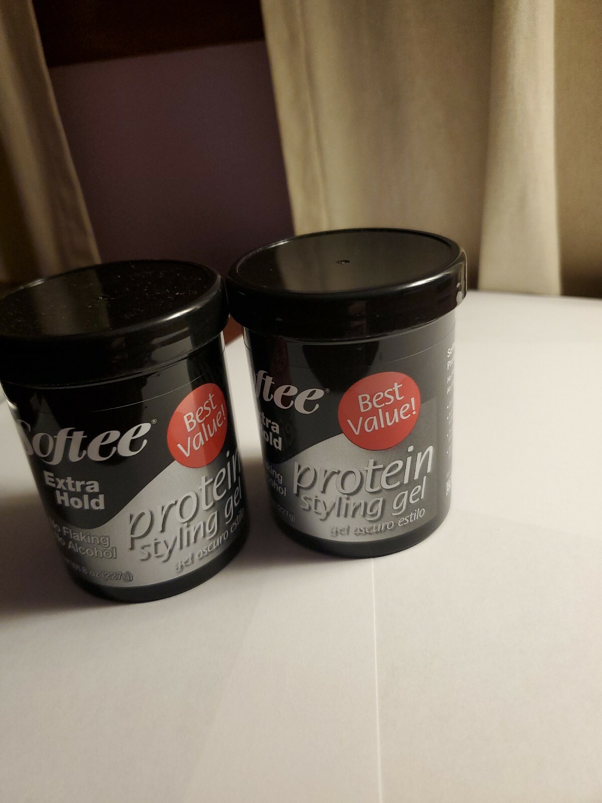 (2)Softee Protein Styling Gel Extra Hold No Flaking No Alcohol Relaxer Hair Gel eBay