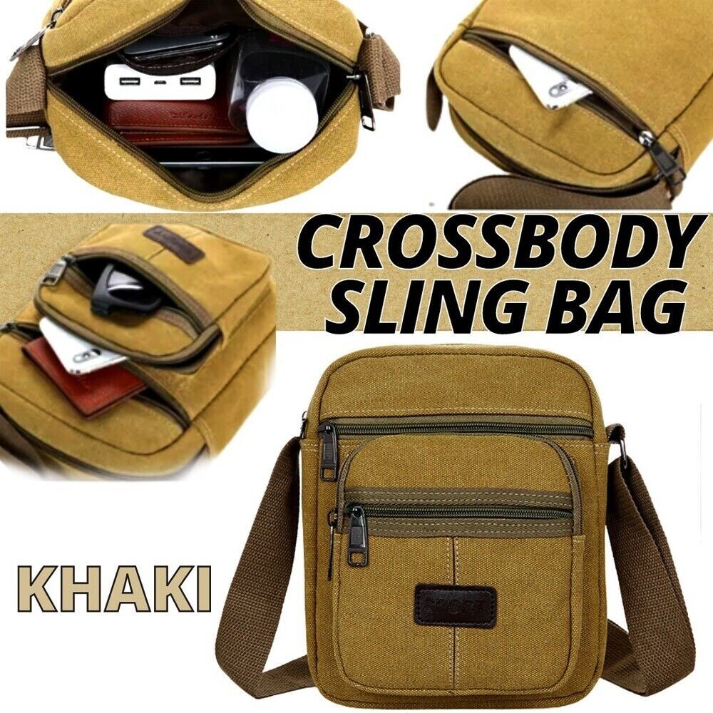 Canvas Cross Body Bag Messenger Shoulder Book Military Bag Vintage for Men Women