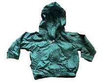 Weather TAMER Vintage 80s Baby Windbreaker / Rain Jacket In Forest Green Sz 24