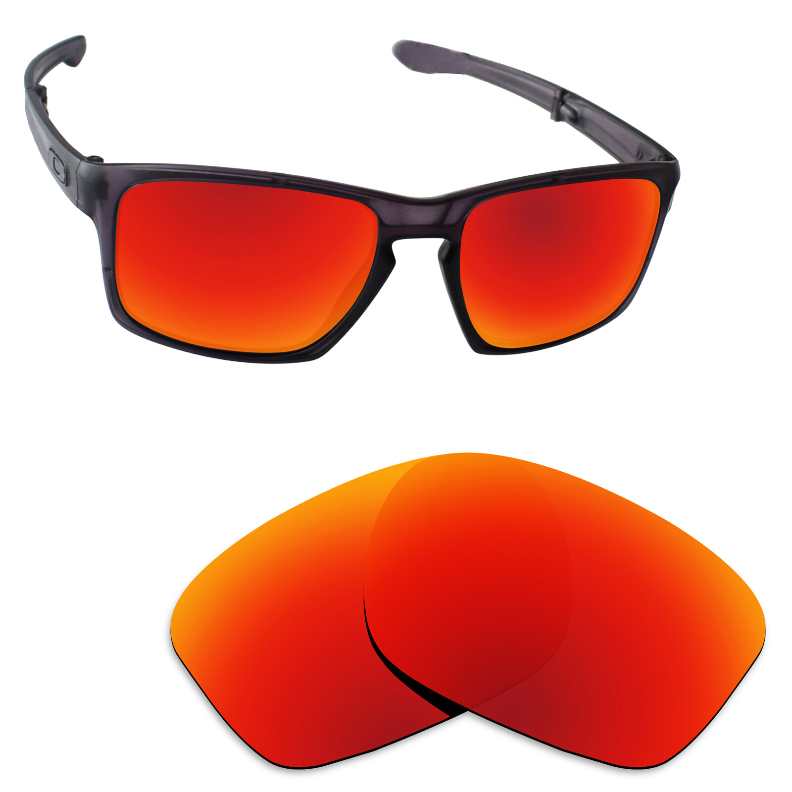 Hawkry Polarized Replacement Lenses for-Oakley Sliver Foladable Orange Red