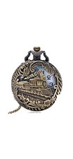 Vintage Steam Train Pocket Watch Steel/Quartz