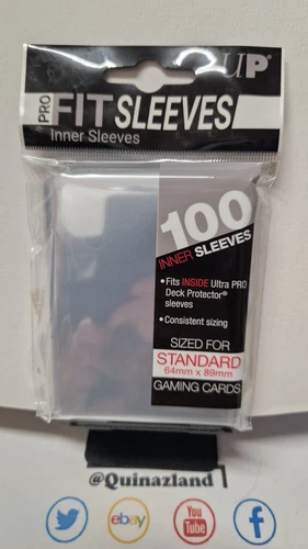 Ultra Pro Card Protectors Lot 100 Pro Fit Sleeves Standard 64mm X 89mm