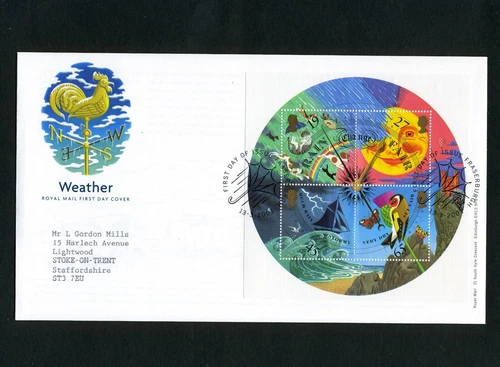 GB  2001  ROYAL MAIL FDC  13th Mar  Weather MS  Fraserburgh SHS  28C  s6y+++