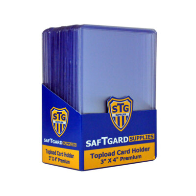 100 SafTGard Premium 3x4 Topload Card Holders Top Loaders - 4 Packs of 25