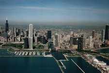 Skyline and Lakefront Chicago Illinois, Lake Michigan Willis Tower etc. Postcard