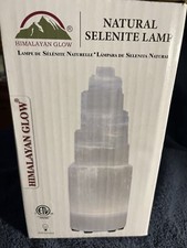 9 In. Crystal Selenite LED Lamp USB Port White Night Light Meditation Healing