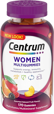 NEW Centrum MultiGummies Women's Multivitamin 170 Count Assorted Fruit Flavors