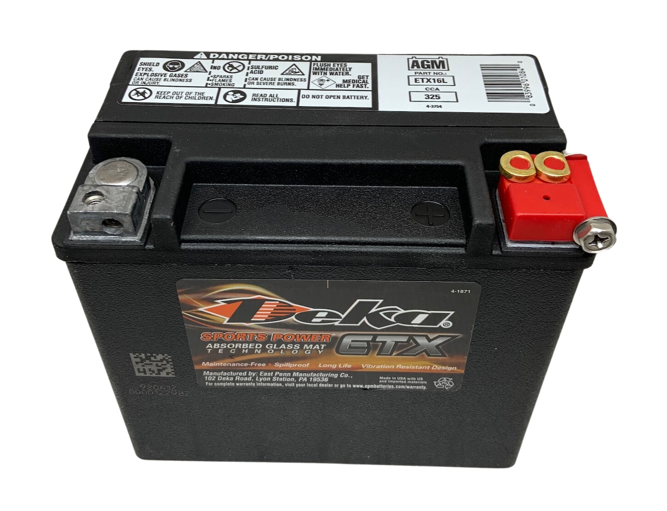 Deka ETX16L Battery OEM 12V 19AH 325 CCA AGM eBay