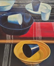 Gemälde Stillleben Modern Zeitgenössisch W. Neumann (XX) 70x60cm