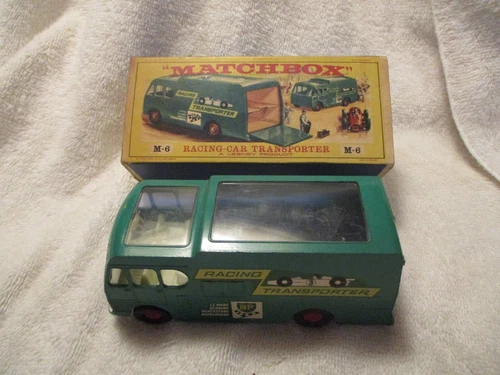 Vntg. MATCHBOX LESNEY RACING CAR TRANSPORTER No. M-6 New Model BP w/Original Box