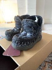 Mou Boots Size 7.5 Infant 25 Black Sequin And Sheepskin SO CUTE RRP: £185